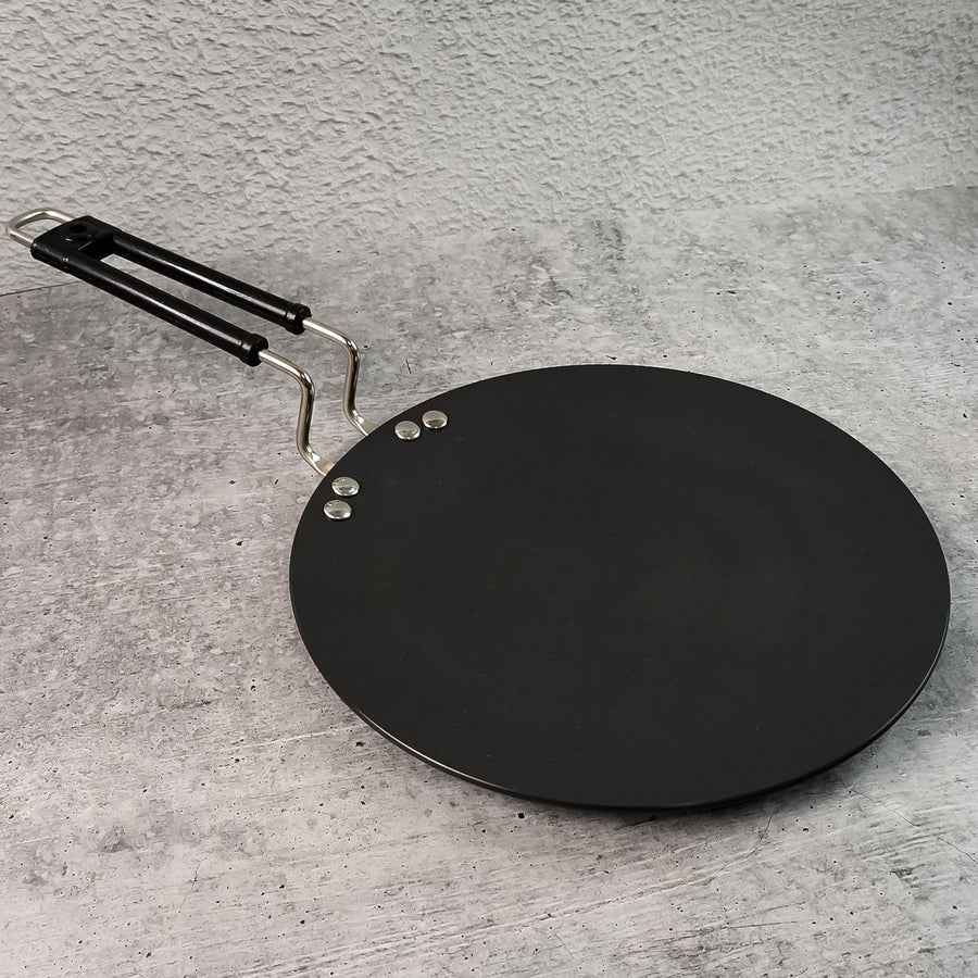 Premium Non-Stick Flat Roti Tawa with Heat-Resistant Handle (10 Inch / 1 Pc)