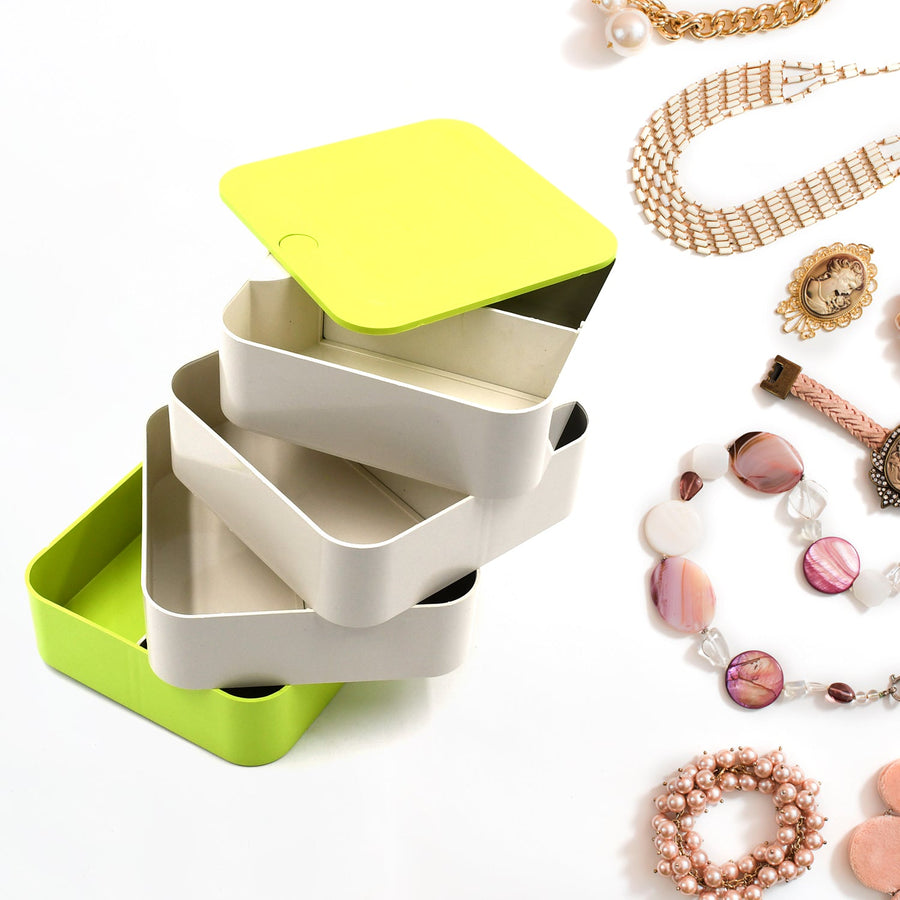 4 Layers Jewelry Box, 360 Degree Rotating Accessory Storage Box