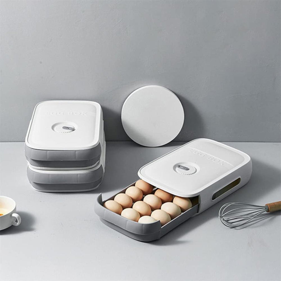 Plastic Egg Storage Box Drawer Style Fridge Organizer Tray (1 Pc)