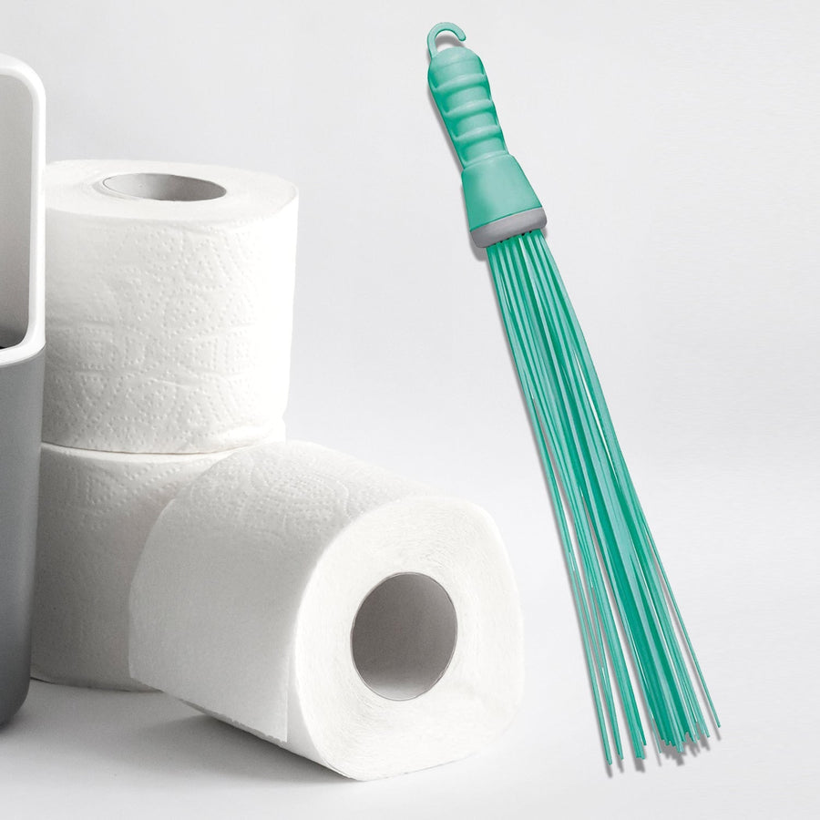 Plastic Hard Bristle Broom for Bathroom Floor Cleaning – Wet & Dry Scrubbing