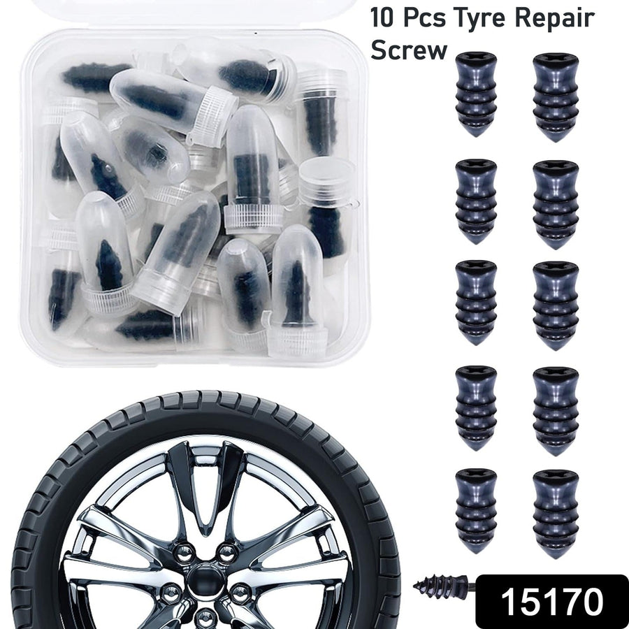 Tire Repair Rubber Nail Car Tire Repair Nails Tire Repair Rubber Screws, Puncture Repair (10 Pcs Set)