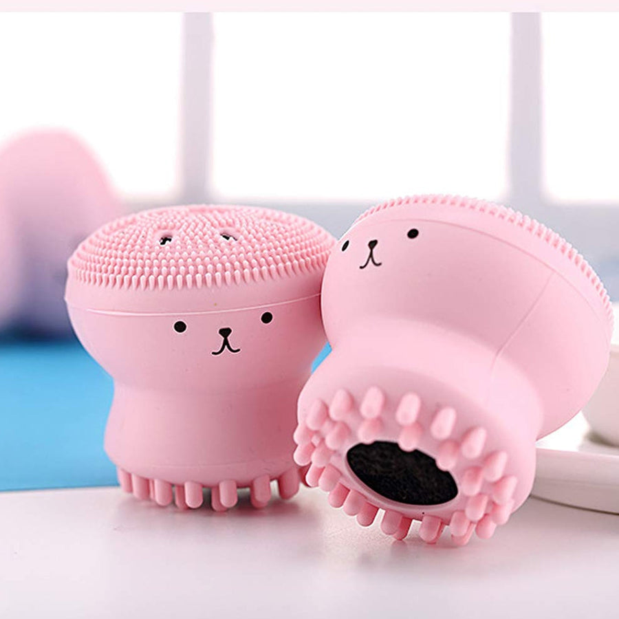 Facial Cleansing Brushes – Cute Octopus Shape Silicone Face Scrubber Massager (1 Pc)