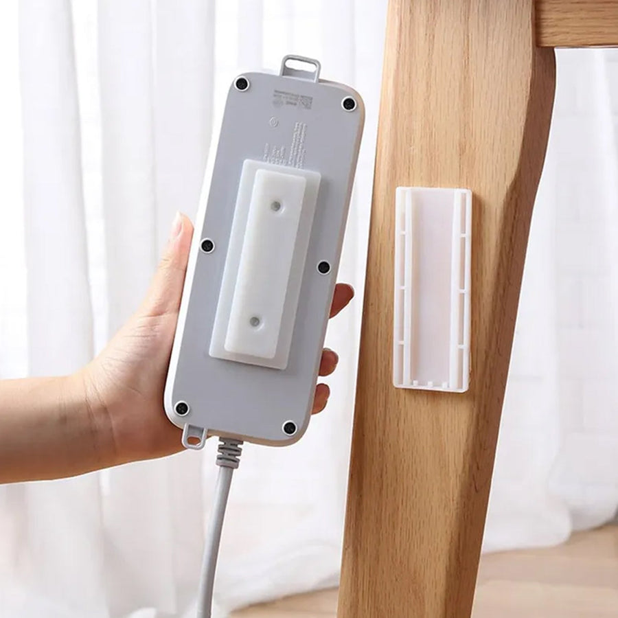 Self Adhesive No Hole Wall Mount, Reusable, Non Residue Plug Organizer