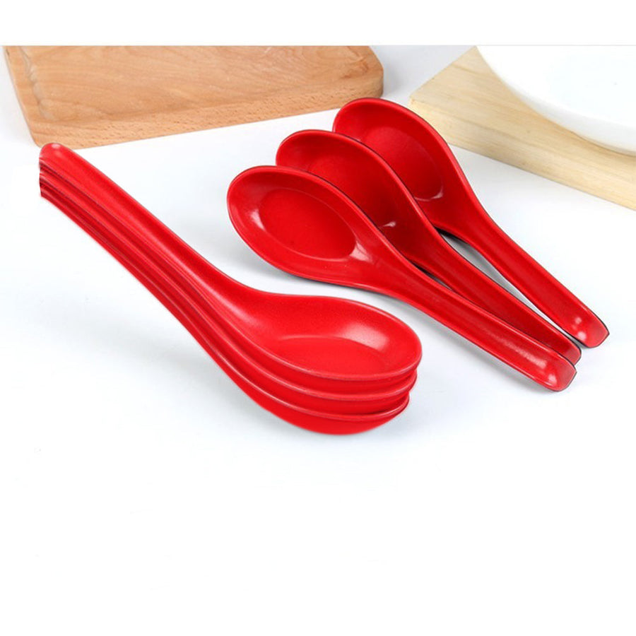 Microwave Safe, Unbreakable, Colorful Soup / Dessert Spoons, Food Grade Set of 6 Pcs