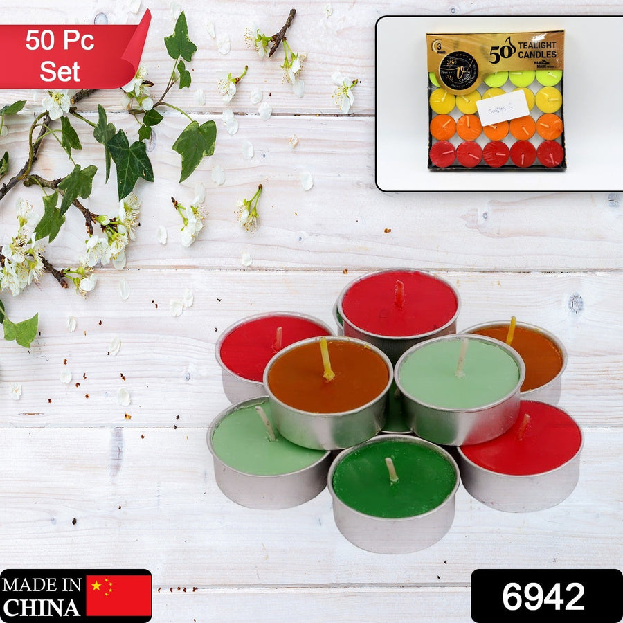 Decorative Color Candle Light  for Gifts Birthday Anniversary Diwali 50 Pc Set