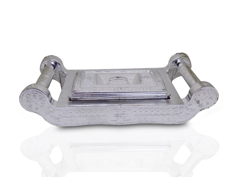 Multipurpose 4 Section Royal Design Silver Storage / Gift Box