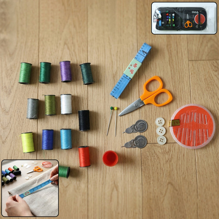 33 Pc Mini Sewing Kit with Zipper Case Portable Stitching Kit