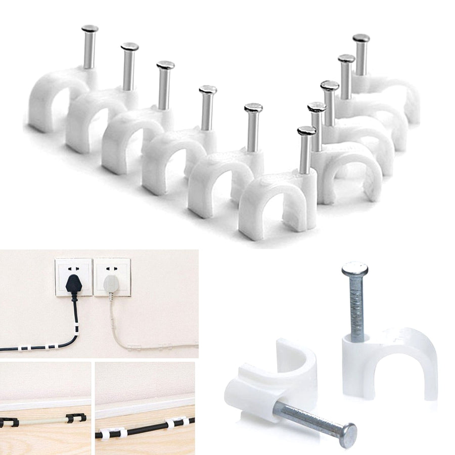 100 Pc 6MM Cable Clips for Securing Wires on Walls