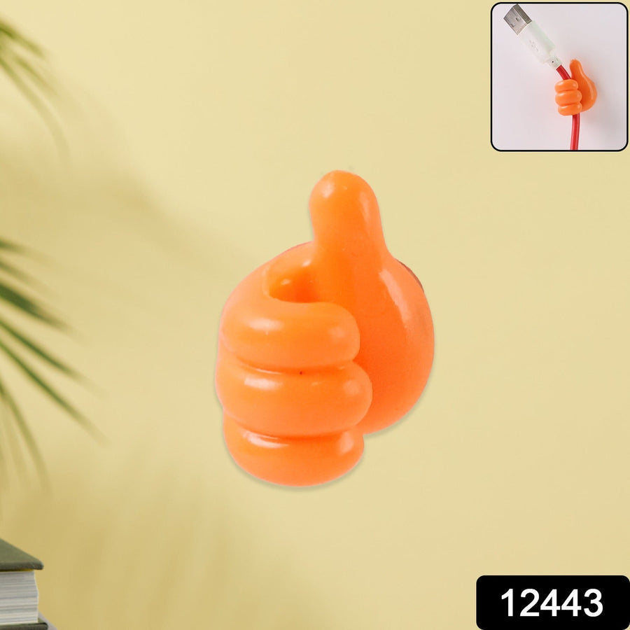 Orange Multifunctional Multi functional Hand Shape Wall Clip Hanger Keys Cable Holder